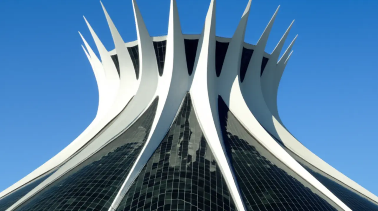 Detalhe da estrutura hiperboloide da Catedral de Brasília.