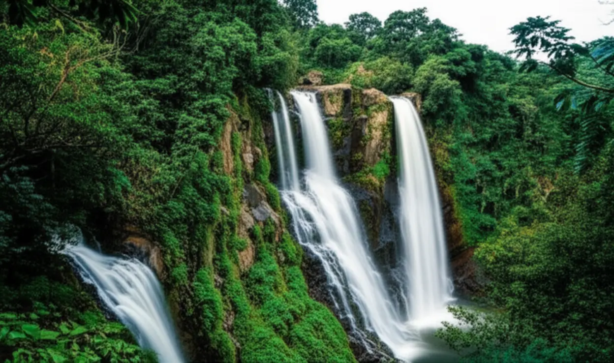 Imagem da cachoeira Véu das Noivas em Poços de Caldas.