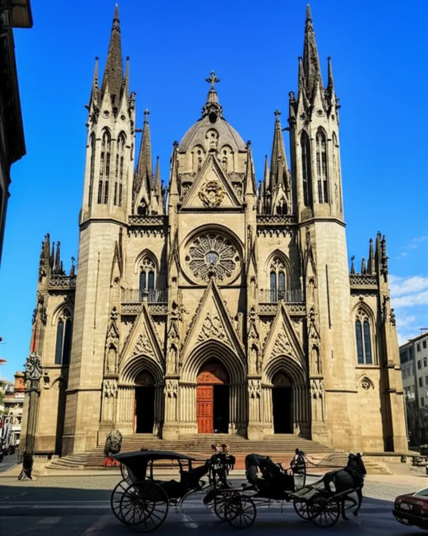 Catedral de São Pedro de Alcântara em Petrópolis, estilo neogótico, vista externa.