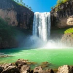 Cachoeira imponente Salto do Rio Preto no Parque Nacional da Chapada dos Veadeiros.