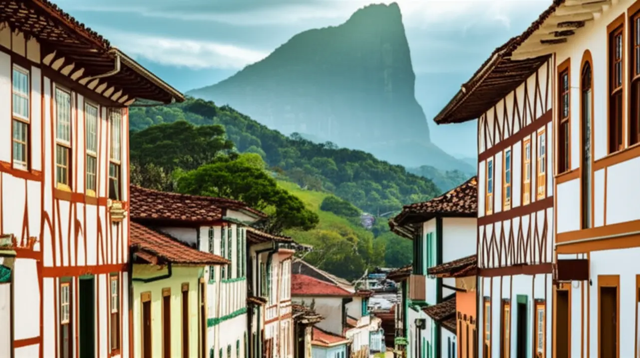 Arquitetura alemã em Domingos Martins com Pedra Azul.