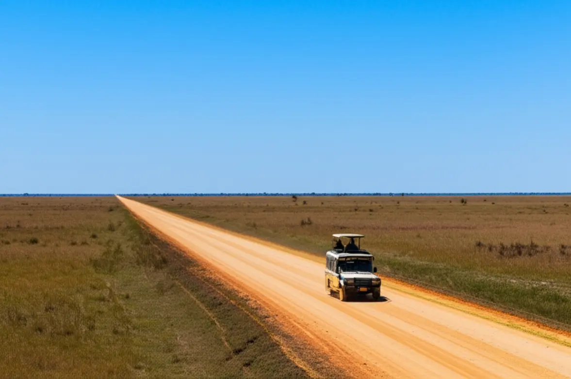 Veículo 4x4 na Estrada Transpantaneira no Pantanal Norte.