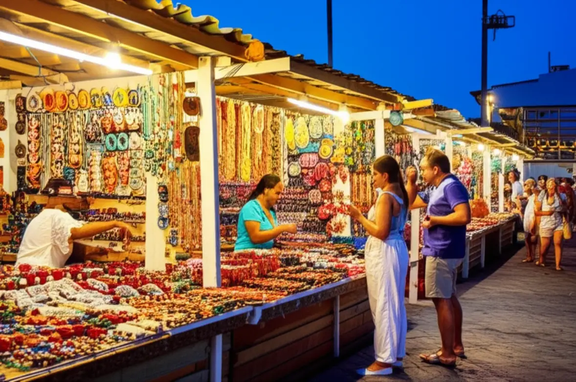 Stalls da Feirinha de Artesanato em Pajuçara, Maceió.