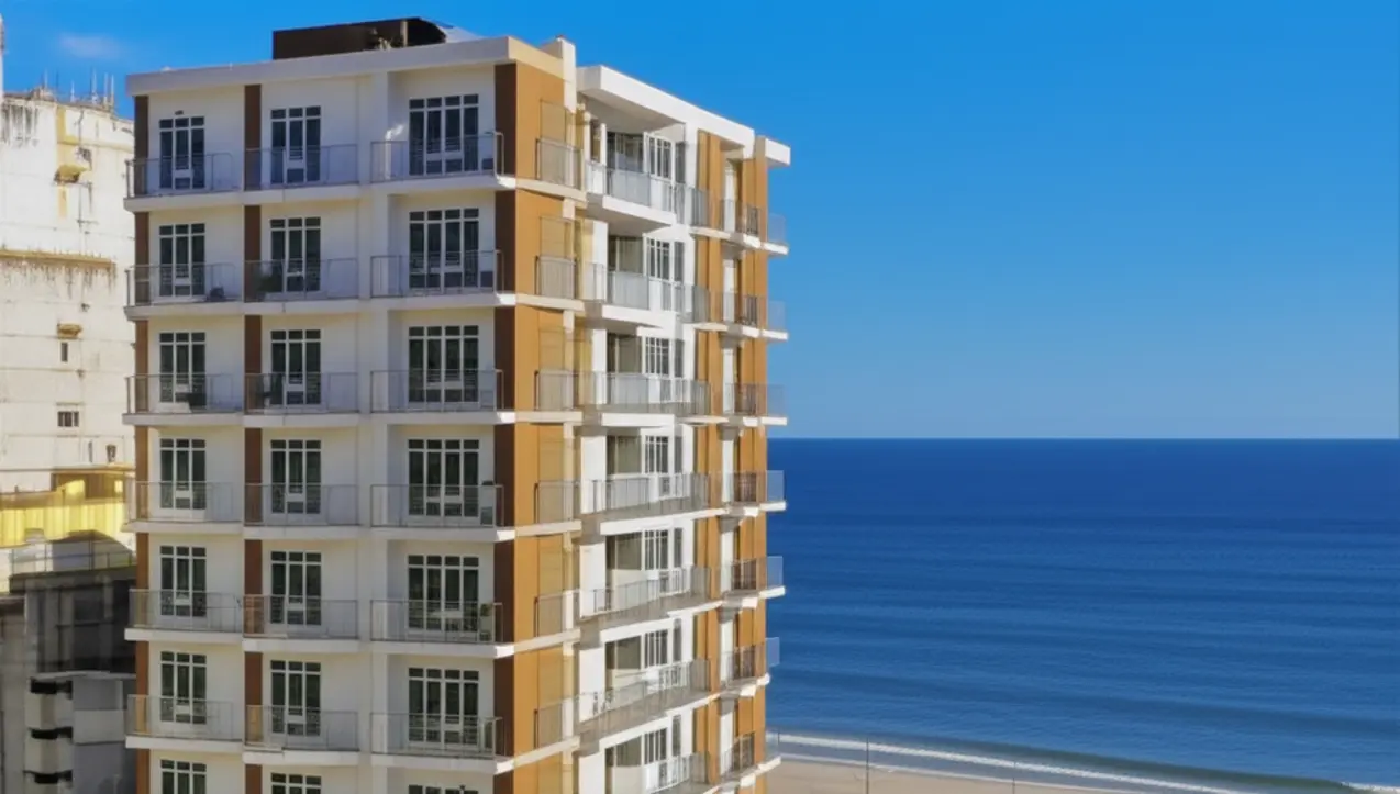Hotel moderno com vista para o mar na Praia do Morro em Guarapari.