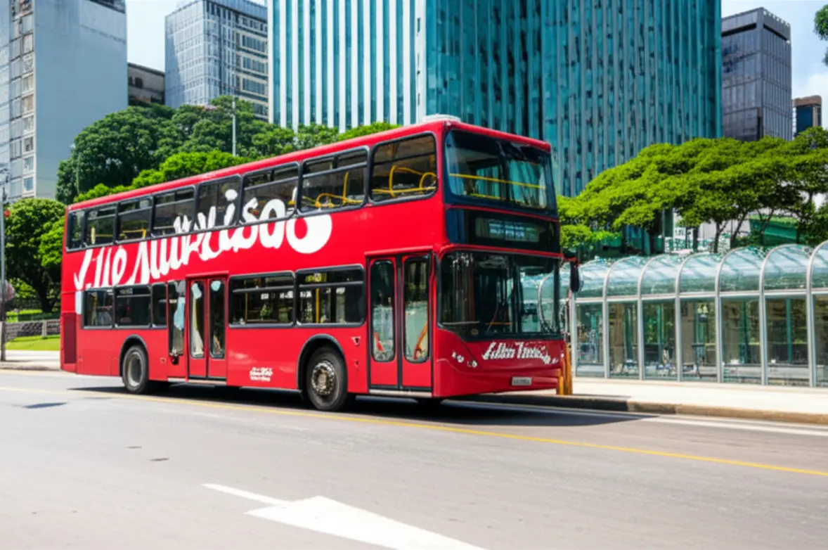 Ônibus da Linha Turismo na estação tubo de Curitiba.