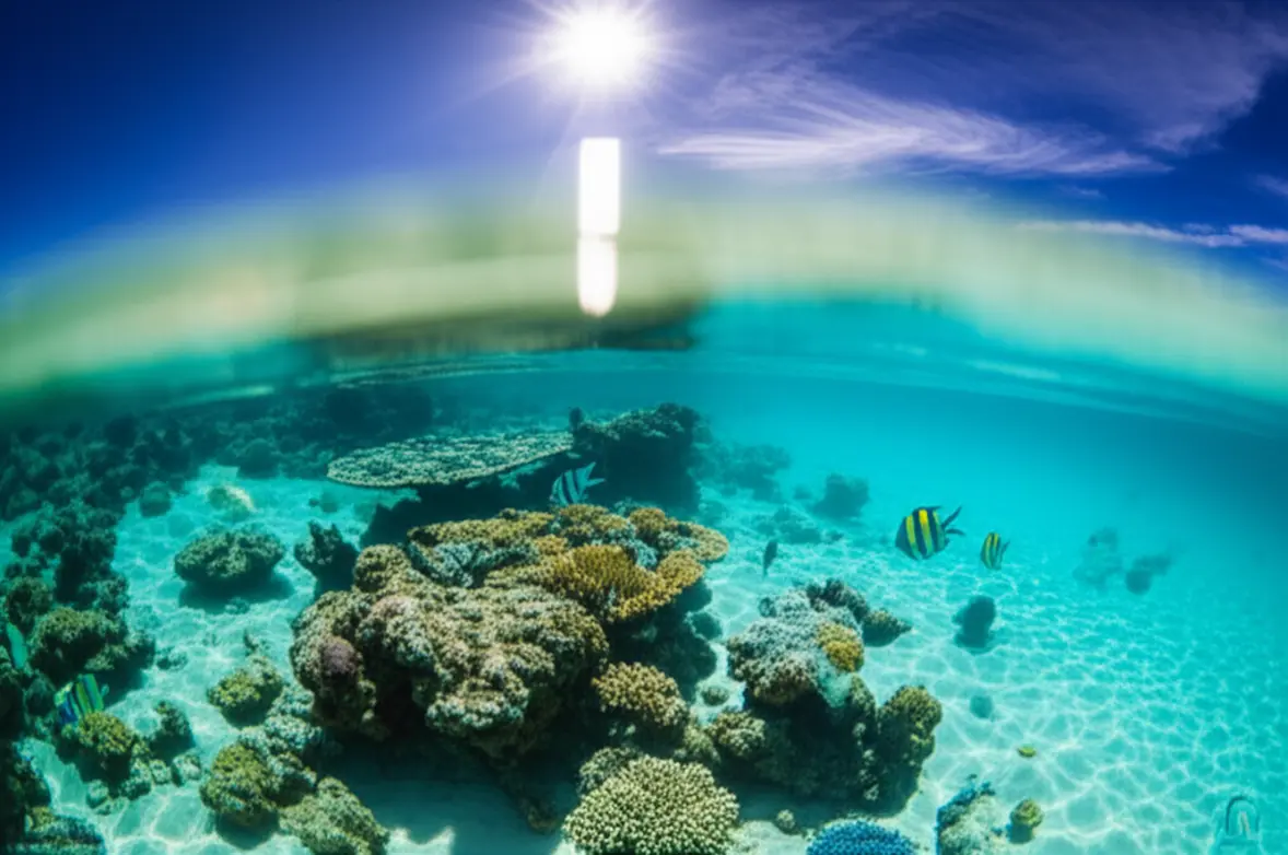 Pessoa praticando snorkel em piscinas naturais de Maracajaú.