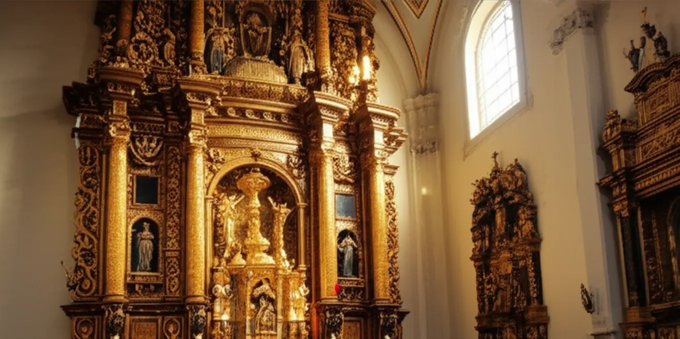 Altar-mor folheado a ouro do Mosteiro de São Bento.