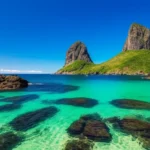 Morro Dois Irmãos e Baía dos Porcos, ícones de Fernando de Noronha.