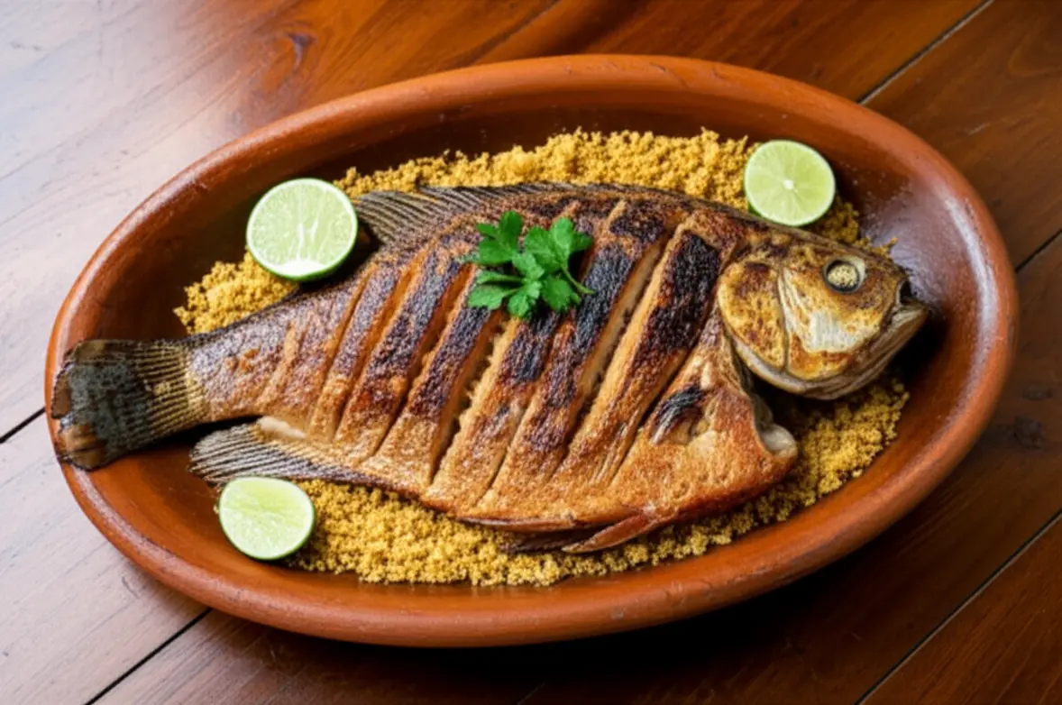 Prato de Pacu na Brasa servido em restaurante em Bonito, Mato Grosso do Sul.