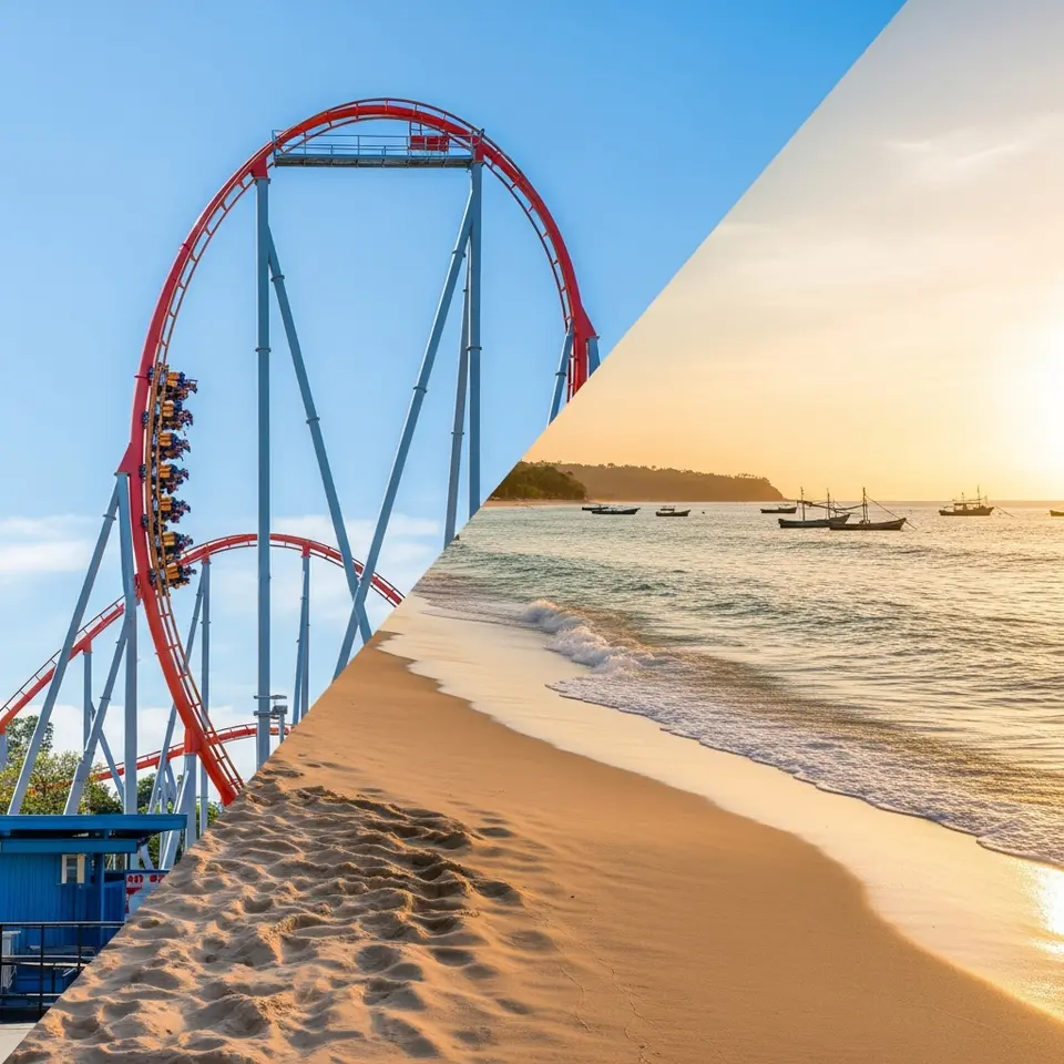 Beto Carrero World e praia de Penha em Santa Catarina