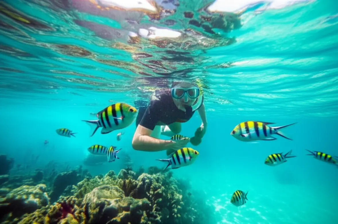 Snorkel em piscinas naturais de Maragogi com peixes tropicais.