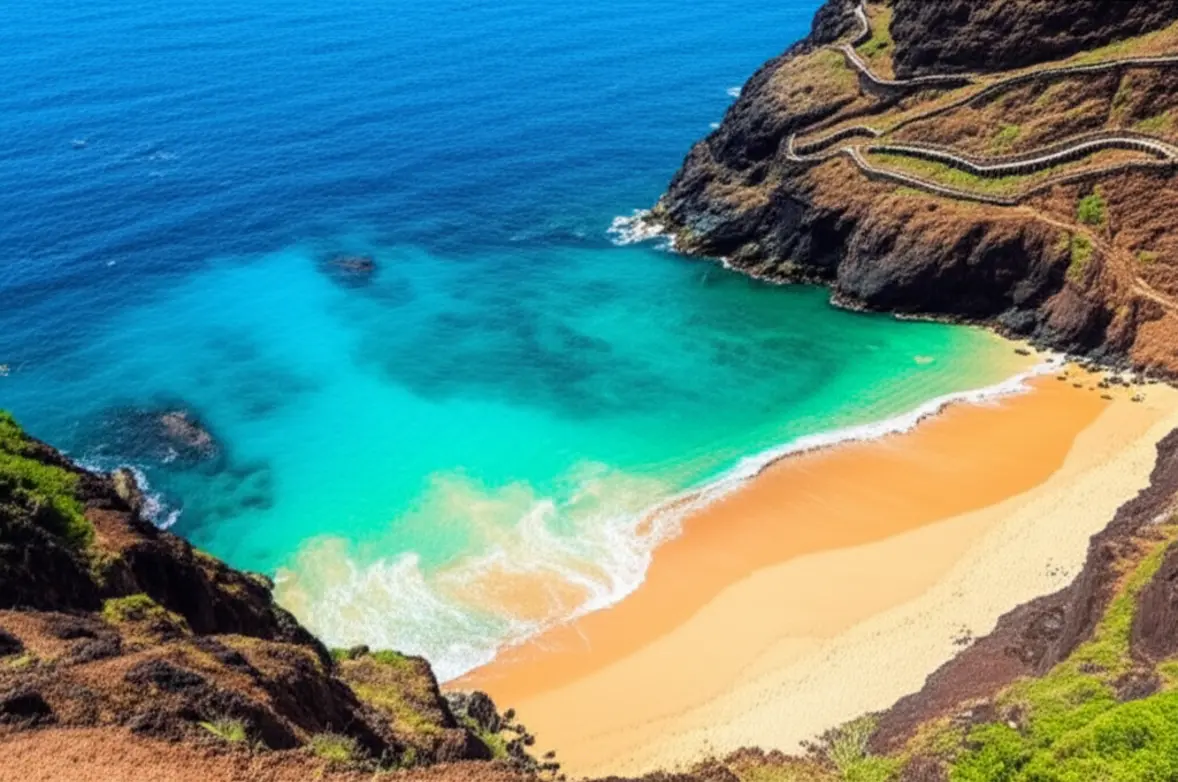 Escadaria de acesso à Baía do Sancho em Noronha.