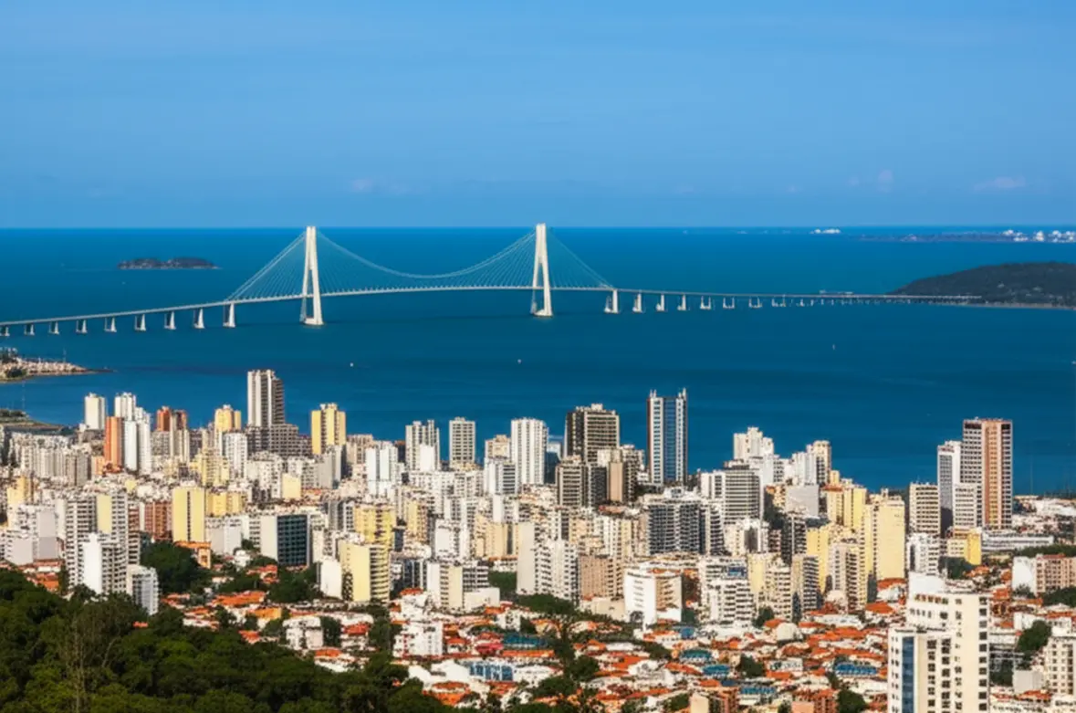 Vista panorâmica da cidade de Vitória, Espírito Santo, Brasil.
