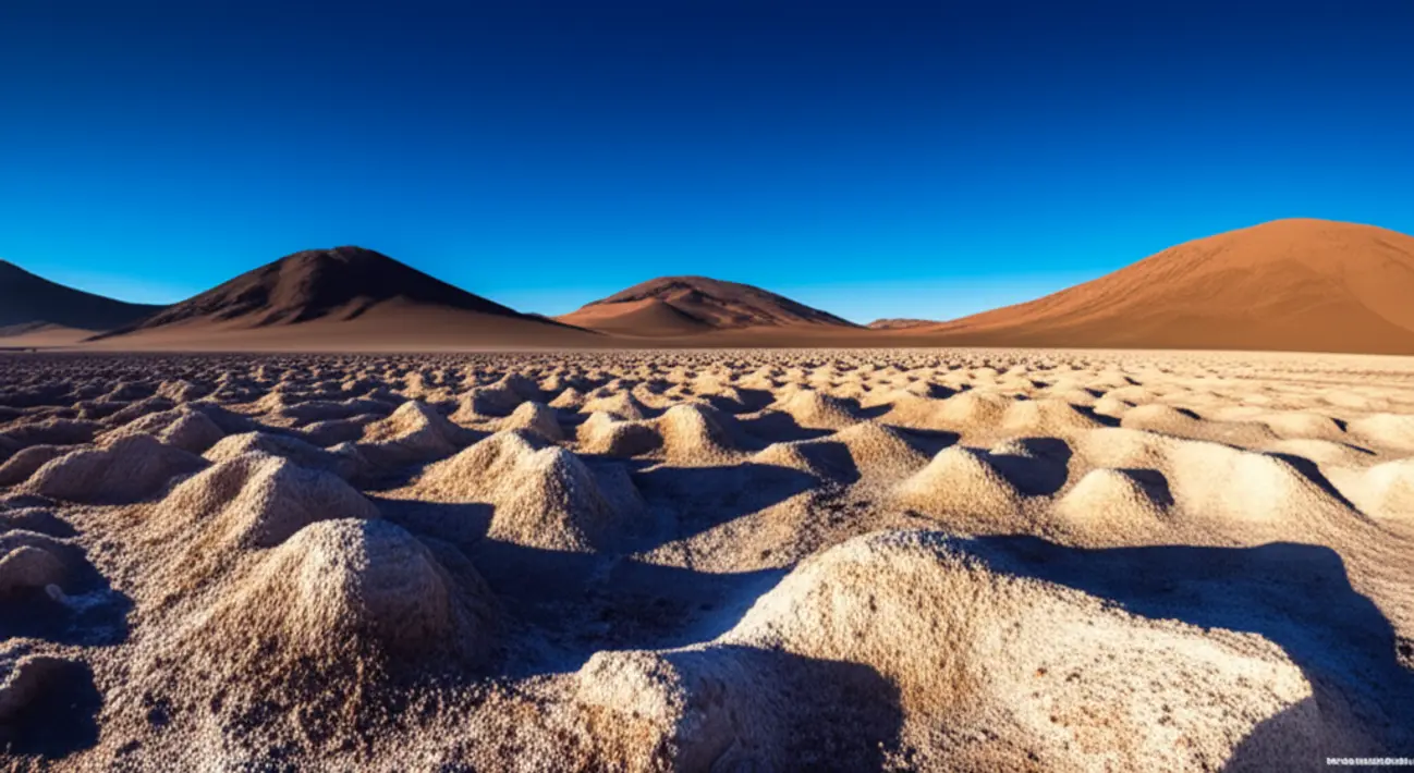 Vista panorâmica das formações rochosas do Valle de la Luna no Deserto do Atacama.