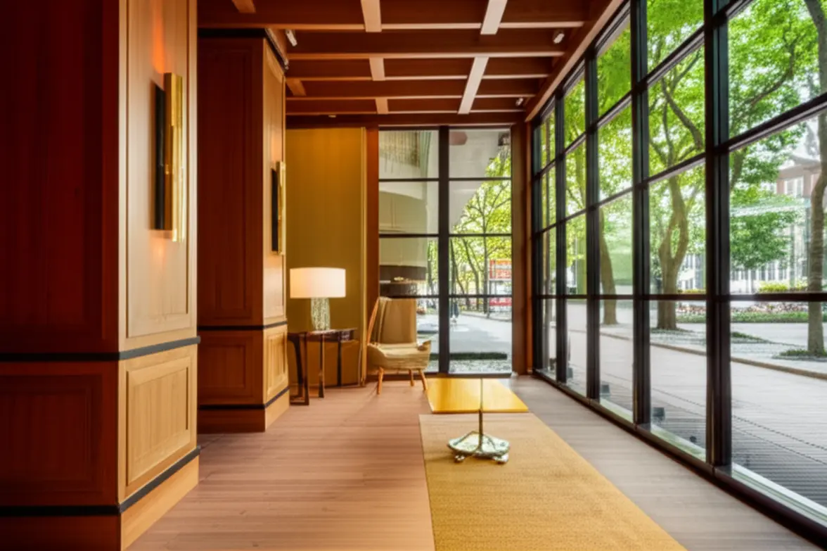 Interior elegante de um hotel no bairro de Providência, Santiago.