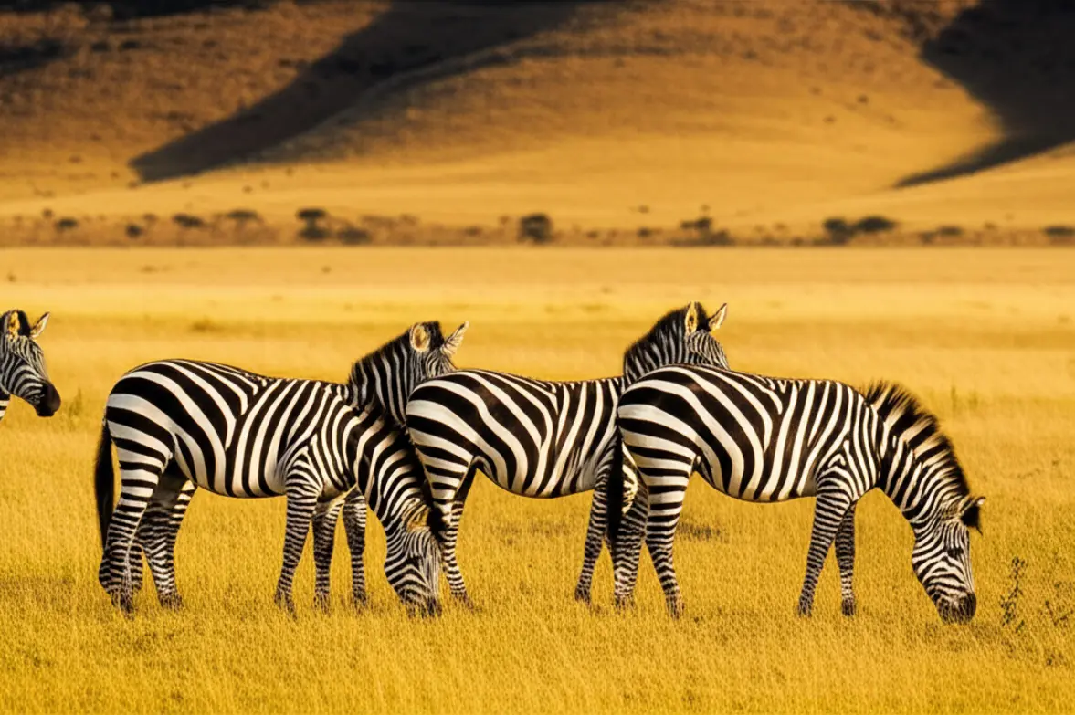 Zebras na savana da reserva Daan Viljoen perto de Windhoek.