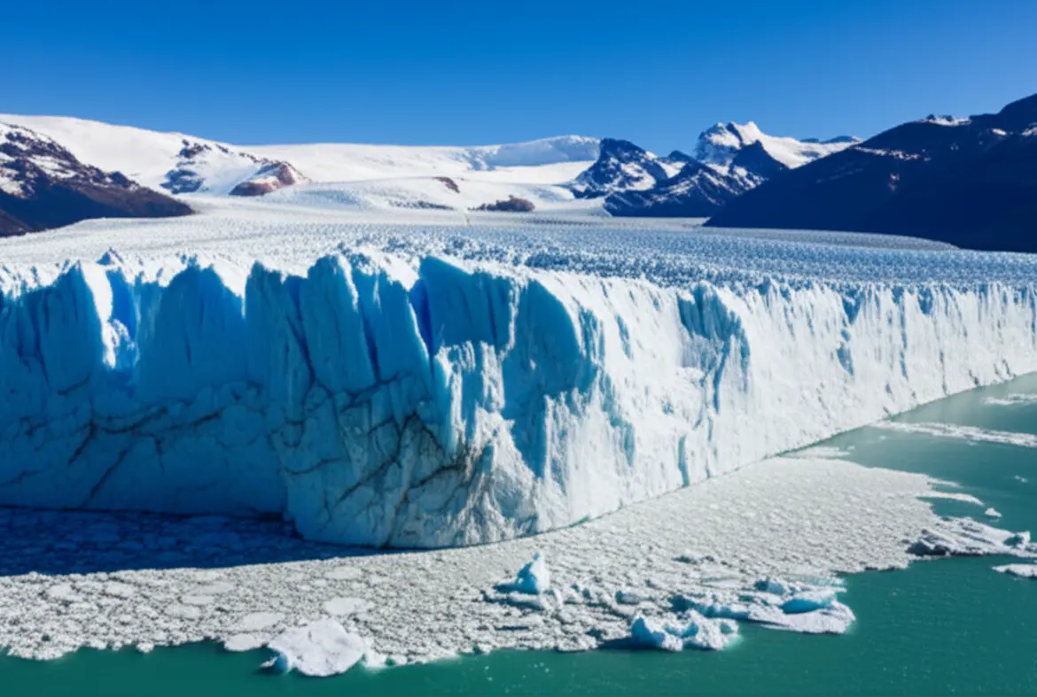 Vista majestosa do Glaciar Perito Moreno em El Calafate.