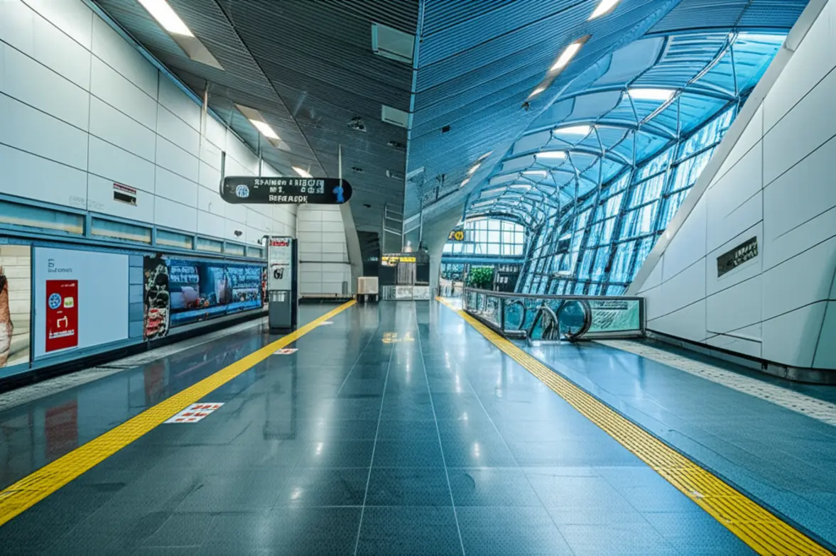 Estação de metrô moderna e limpa em Taipé, Taiwan.
