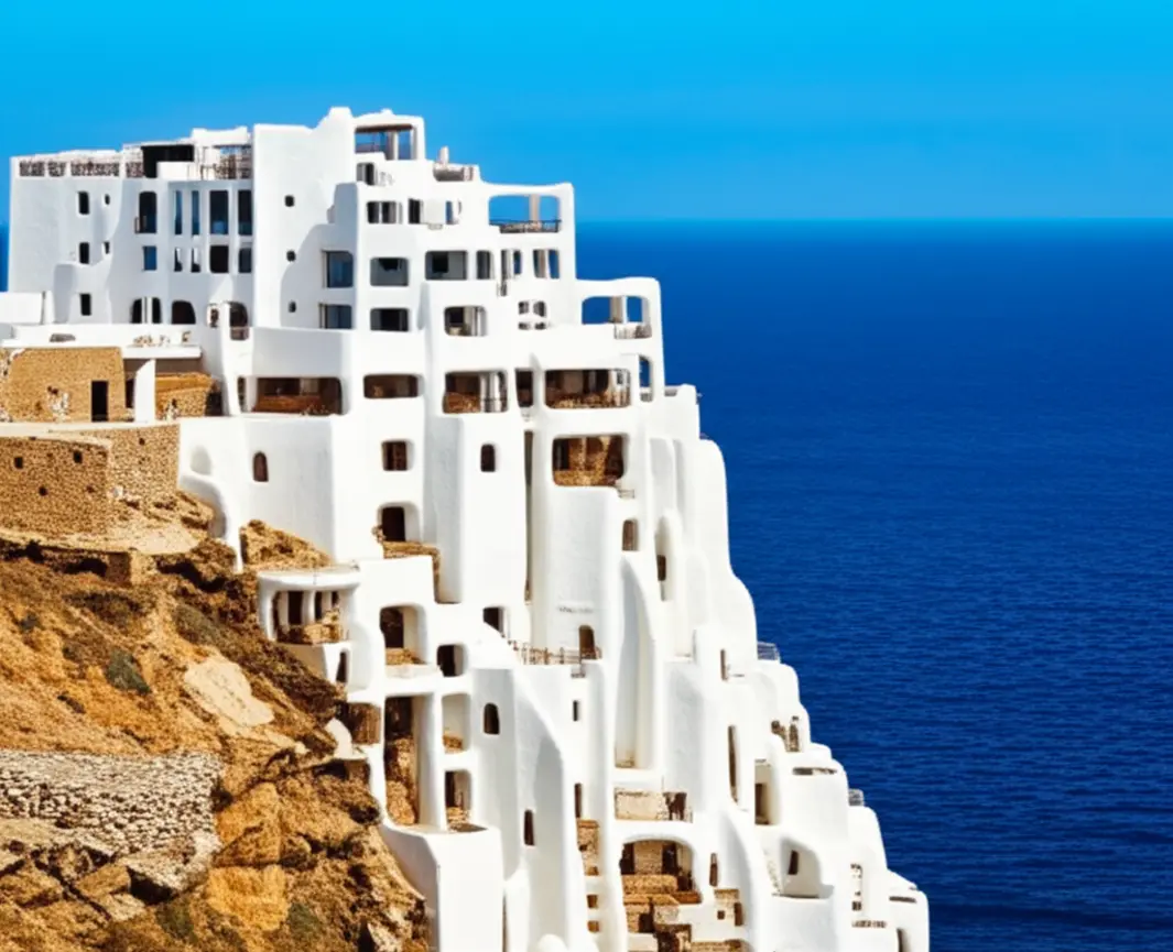 Vista panorâmica da arquitetura branca de Casapueblo em Punta Ballena.