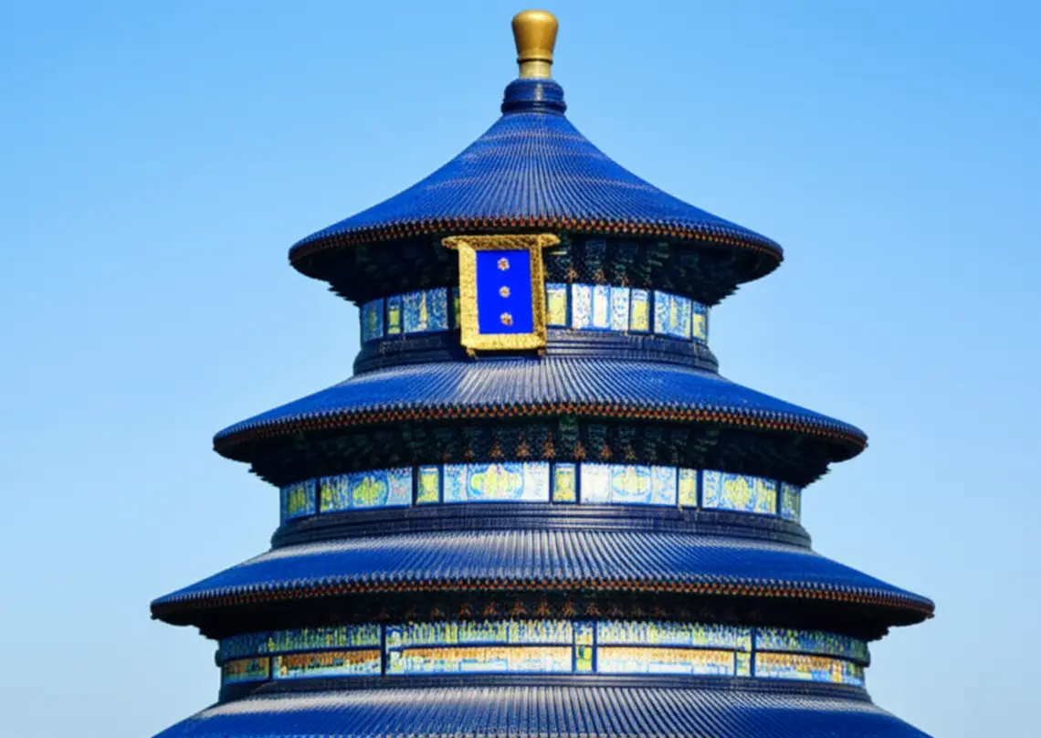 O Templo do Céu em Pequim destacando a arquitetura imperial chinesa.