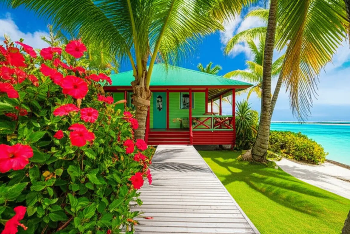 Uma charmosa pousada familiar taitiana à beira de uma lagoa cristalina.