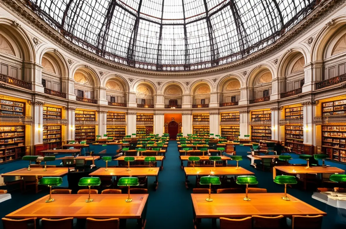 A grandiosa sala de leitura La Trobe na State Library of Victoria.